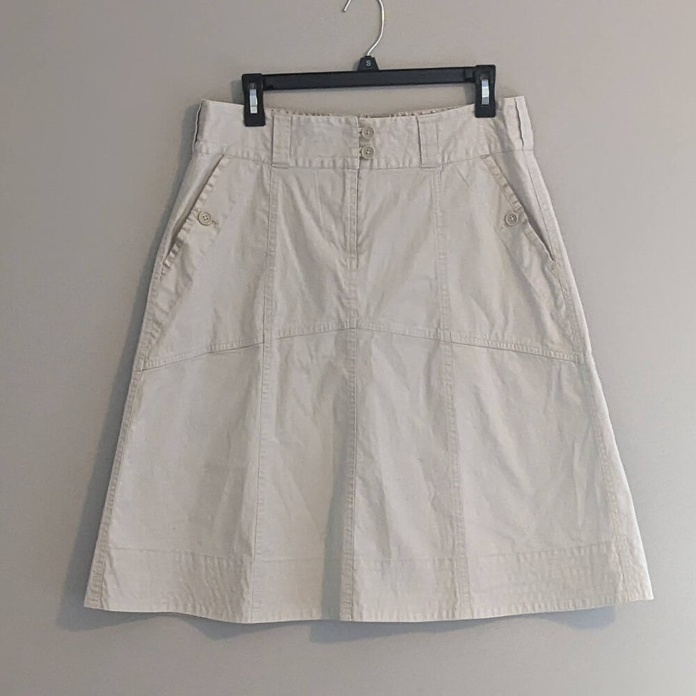 G.H. Bass & Co. Stretch Beige/Khaki Skirt 97% Cotton